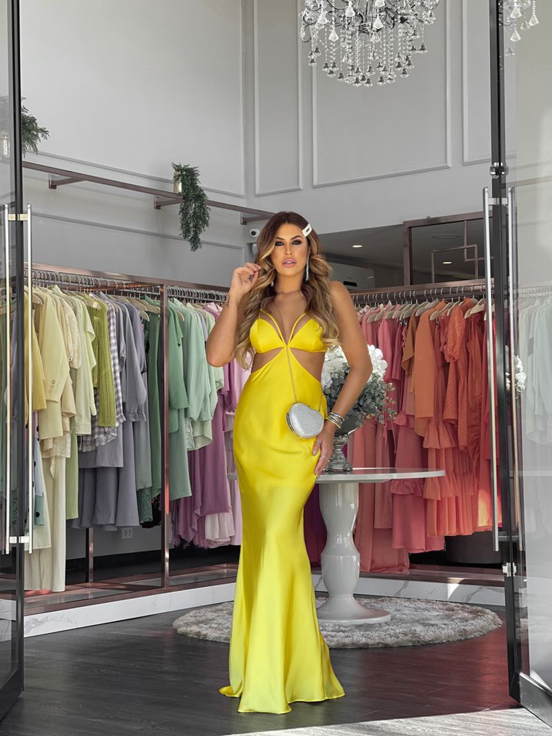 Vestido Longo Amarelo