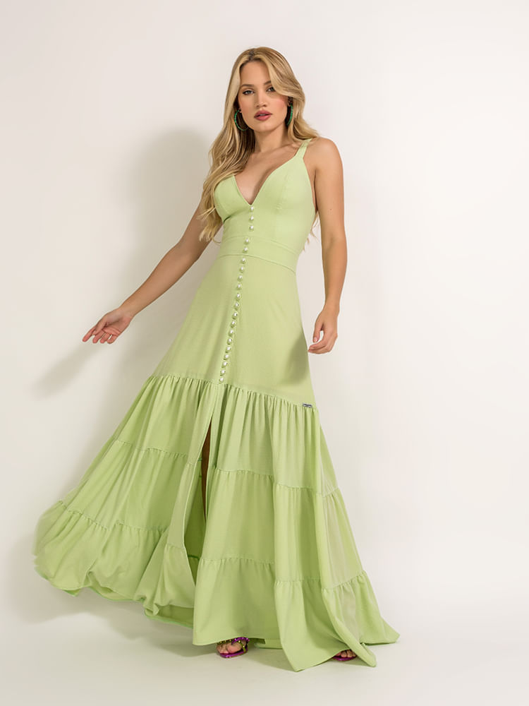 Vestido-Barbara-Verde-Longo-Botoes-E-Fenda-Amb-1