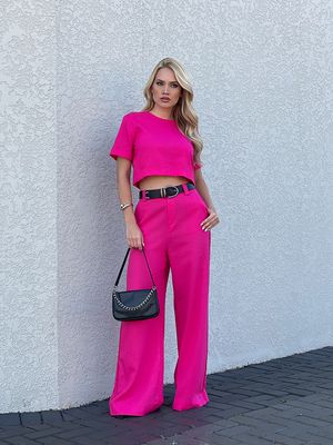 Calca Pantalona Linho Pink All Is Love