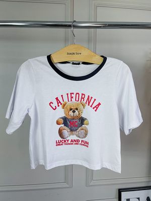 T-Shirt Cropped California Off Gola Bicolor